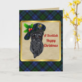 Campbell Badge & Tartan Persoonlijke Kerstmis Kaart (Gele Bloem)