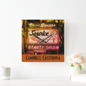 Campbell CA Historic Town Square Sign Squa Vierkante Klok (Huis)