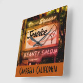 Campbell CA Historic Town Square Sign Squa Vierkante Klok (Hoek)