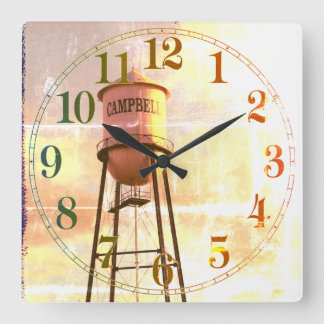 Campbell CA Historic Water Tower Square Wall klok