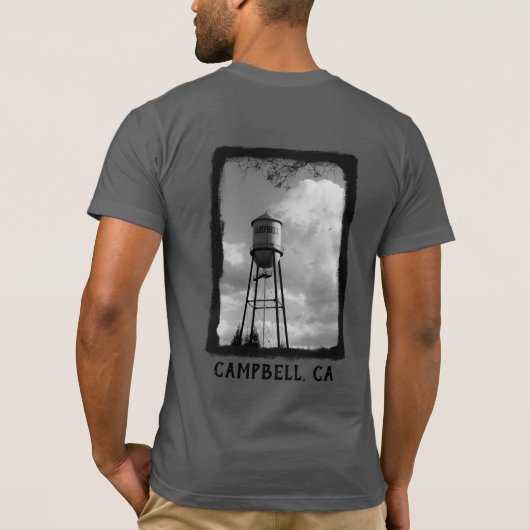 Campbell CA Water Tower Mannen T-Shirt (Achterkant)