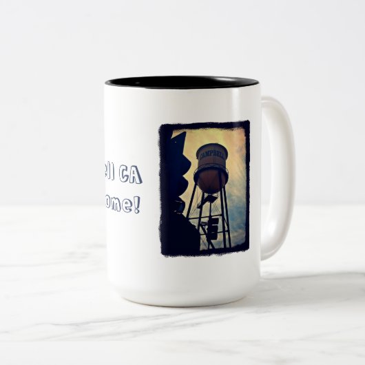 Campbell CA Water Tower Two Tone Mok (Voorkant rechts)