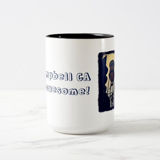 Campbell CA Water Tower Two Tone Mok (Center)