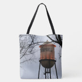 Campbell CA Watertoren Geborsteld Polyester Boodsc Tote Bag (Achterkant)