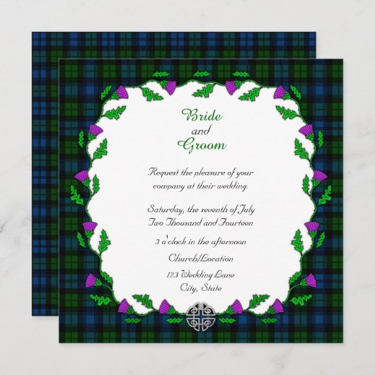 Campbell Celtic Wedding Kaart (Voorkant / Achterkant)