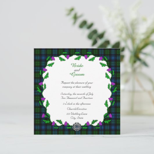 Campbell Celtic Wedding Kaart (Staand voorkant)