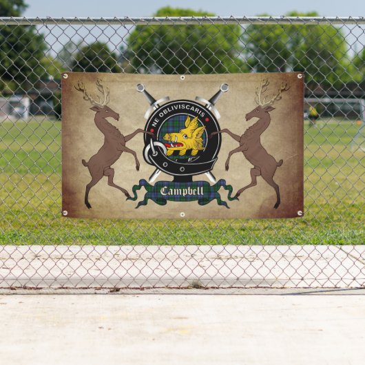 Campbell Clan Badge 3x5 Spandoek (Insitu)