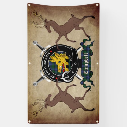 Campbell Clan Badge 3x5 Spandoek (Verticaal)