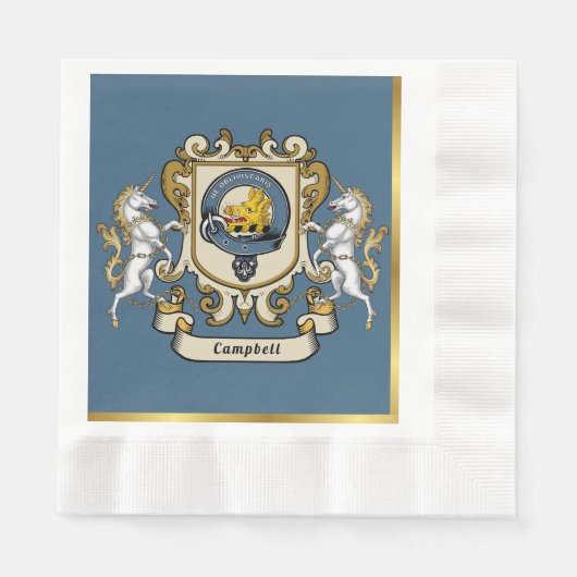 Campbell Clan Badge Blauw Persoonlijk Servet (Voorkant)
