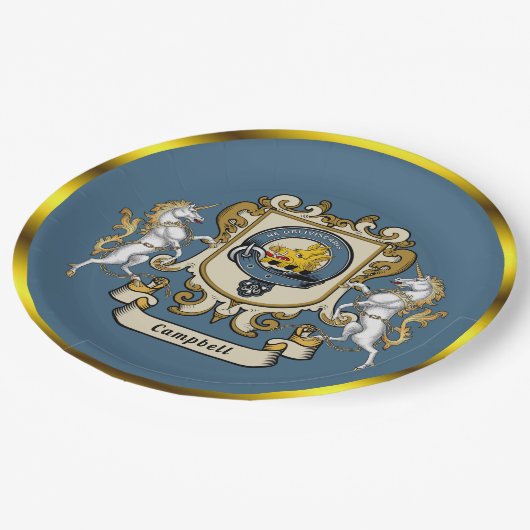 Campbell Clan Badge Blue gepersonaliseerd papier B Papieren Bordje (Gekanteld)