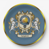 Campbell Clan Badge Blue gepersonaliseerd papier B Papieren Bordje (Voorkant)