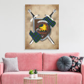Campbell Clan Badge Crossed Swords Canvas Print (Insitu (Woonkamer))