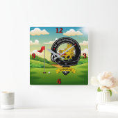 Campbell Clan Badge Golf Vierkante Klok (Huis)