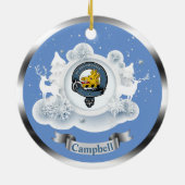 Campbell Clan Badge in Winter Scene Kerstmis Keramisch Ornament (Achterkant)