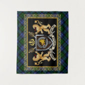 Campbell Clan Badge & Motto w/Lions Wandkleed (Voorkant)