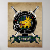 Campbell Clan badge & Tartan 8.5x11 Poster (Voorkant)