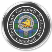 Campbell Clan Badge & Tartan Aangepast Sticker (Voorkant)