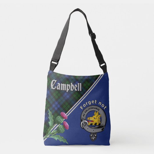 Campbell Clan Badge & Tartan Crossbody Tas (Voorkant)