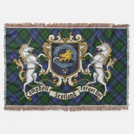 Campbell Clan Badge & Tartan Deken (Voorkant)