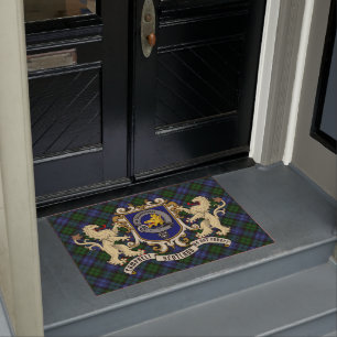 Campbell Clan Badge & Tartan Deurmat