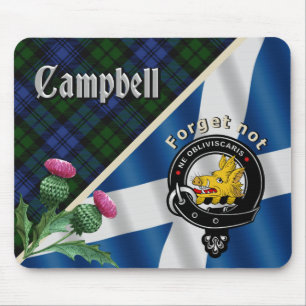 Campbell Clan Badge & Tartan Muismat