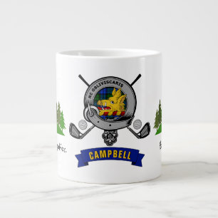 Campbell Clan Badge & Tartan Persoonlijk Golf Grote Koffiekop