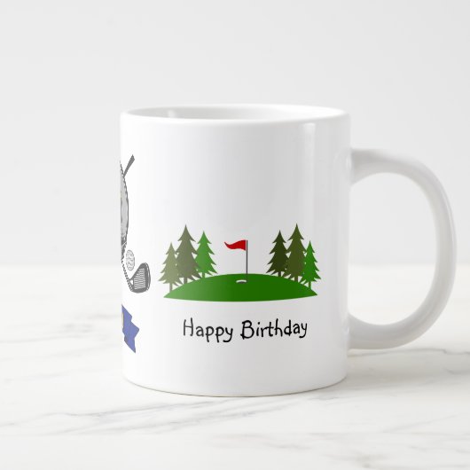 Campbell Clan Badge & Tartan Persoonlijk Golf Grote Koffiekop (Rechts)