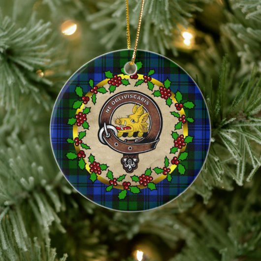 Campbell Clan Badge & Tartan Persoonlijke mas Keramisch Ornament (Boom)