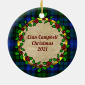 Campbell Clan Badge & Tartan Persoonlijke mas Keramisch Ornament (Achterkant)