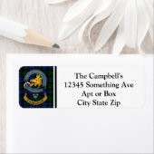 Campbell Clan Badge & Tartan Persoonlijke Return Etiket (Insitu)