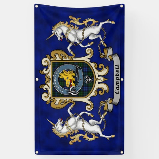 Campbell Clan Badge & Tartan Spandoek (Verticaal)