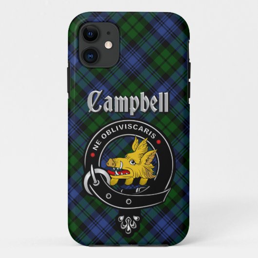 Campbell Clan Badge & Tartan Telefoon Case (Achterkant)