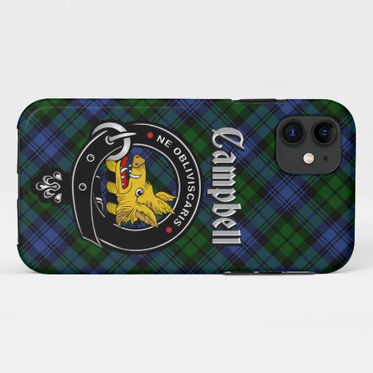 Campbell Clan Badge & Tartan Telefoon Case (Achterkant (horizontaal))