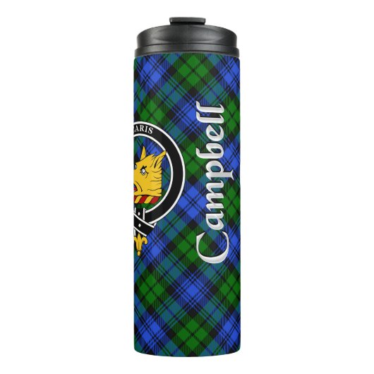 Campbell Clan Badge & Tartan Thermosbeker (Voorkant)