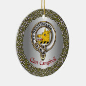 Campbell Clan Badge & Tartan Thistle Personalized Keramisch Ornament (Rechts)