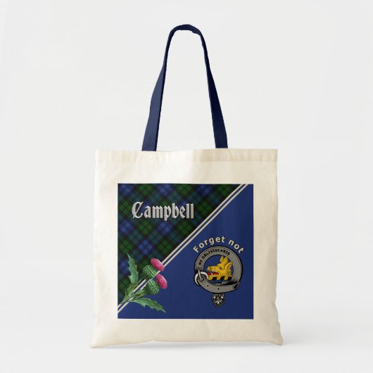 Campbell Clan Badge & Tartan Tote Bag (Voorkant)