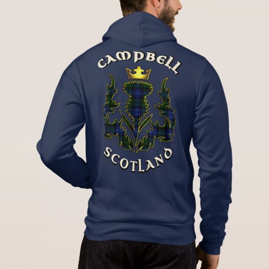 Campbell Clan Badge & Tartan w/Motto Hoodie (Achterkant)