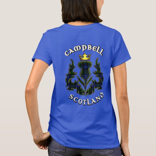 Campbell Clan Badge & Tartan w/Motto T-shirt (Achterkant)