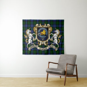 Campbell Clan Badge & Tartan Wandkleed