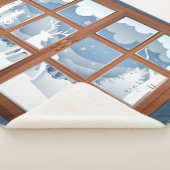 Campbell Clan Badge Winter Scene Large Sherpa Deken (3/4)