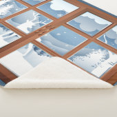 Campbell Clan Badge Winter Scene Medium Sherpa Deken (3/4)