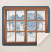 Campbell Clan Badge Winter Scene Medium Sherpa Deken (Voorkant (horizontaal))