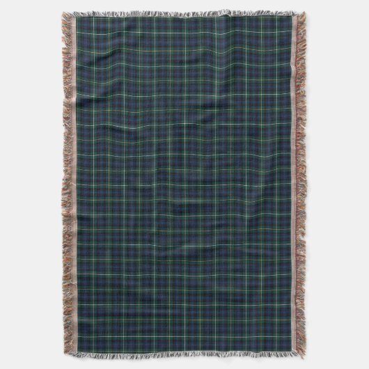 Campbell Clan Navy Blauw en Groen Tartan Deken (Voorkant Verticaal)