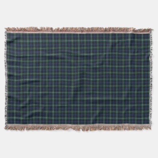 Campbell Clan Navy Blauw en Groen Tartan Deken (Voorkant)