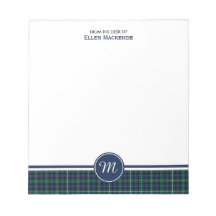 Campbell Clan Navy Blue Scottish Tartan Monogram