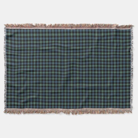 Campbell Clan Oude Lichtblauw en Groene Tartan Deken (Voorkant)