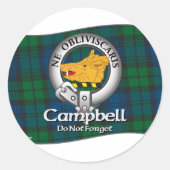 Campbell Clan Ronde Sticker (Voorkant)