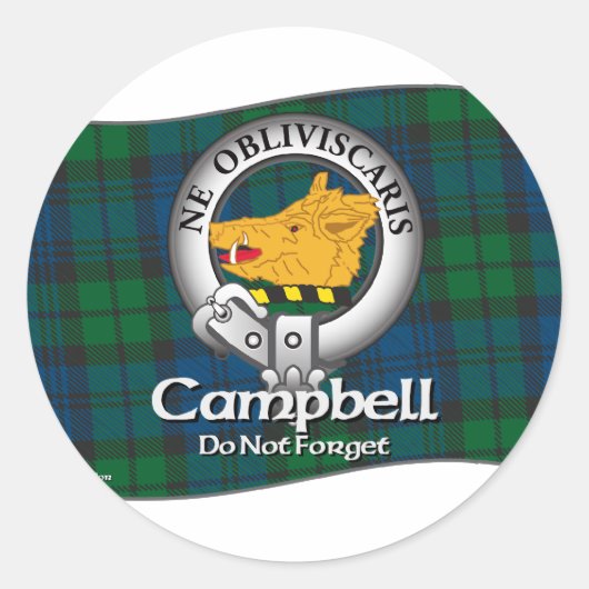 Campbell Clan Ronde Sticker (Voorkant)