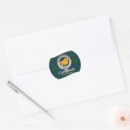 Campbell Clan Ronde Sticker (Envelop)