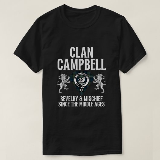 Campbell clan Scottish Name Coat of arms tartan fa T-shirt (Design voorkant)